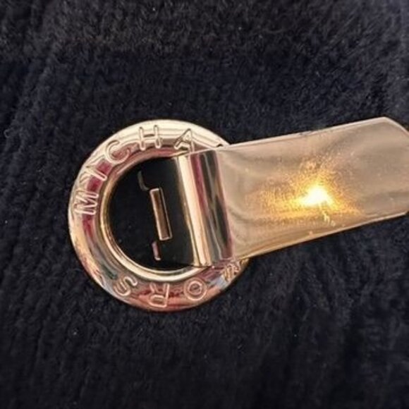 Michael Kors Wool Blend Black Chunky Cardigan Womens XL Gold Dressy Art Deco - Picture 6 of 12